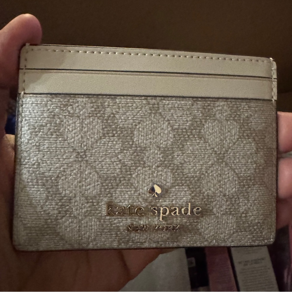 Kate Spade Cream and Gold Card Holder
